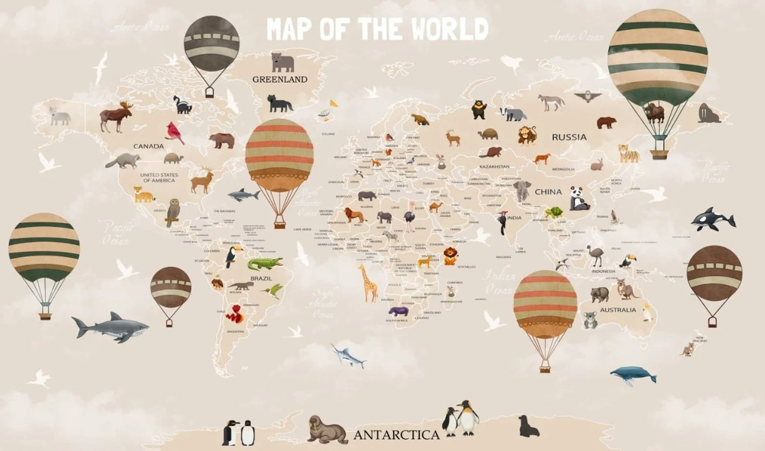 Papel Tapiz "Mapa of the world"