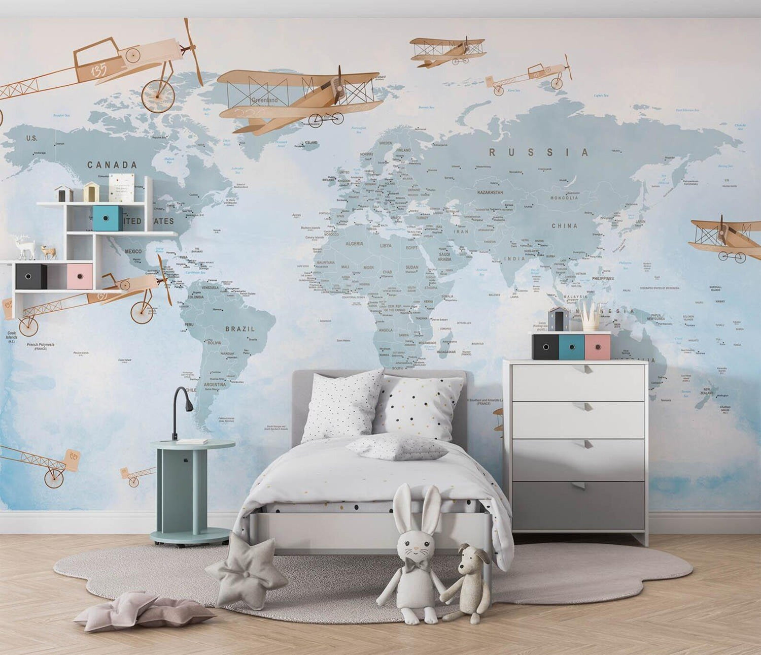 Papel Tapiz "Mapa politico aviones"