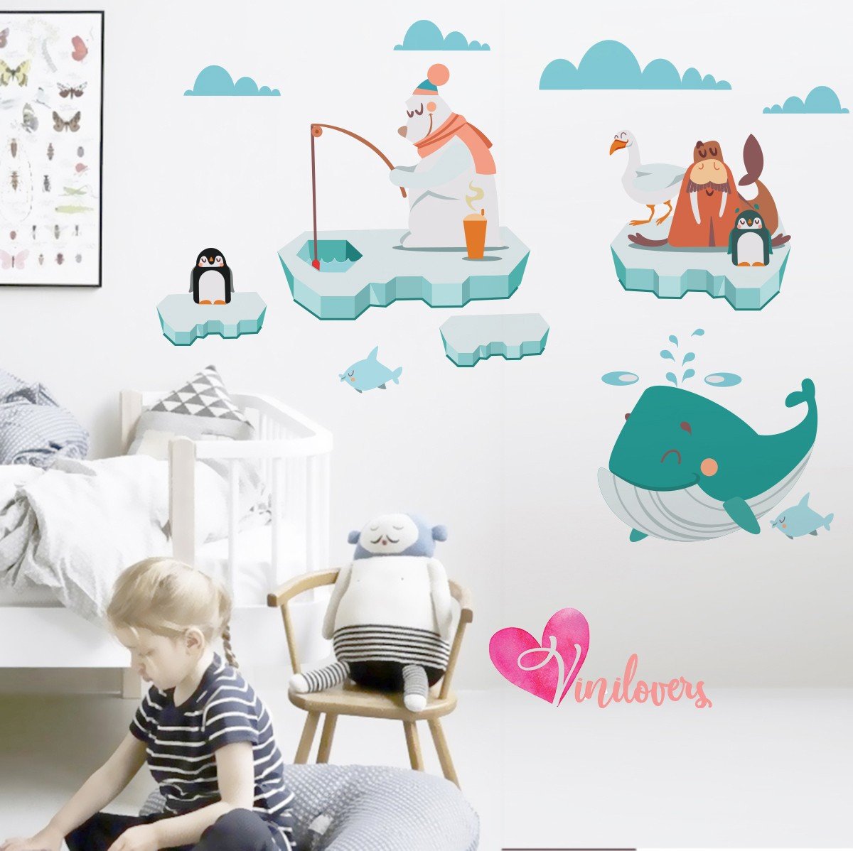 Vinilos infantiles osos ballenas focas pinguinos impresiones Colombia Bogota Medellin Cali Barranquilla Bucaramanga Cartagena