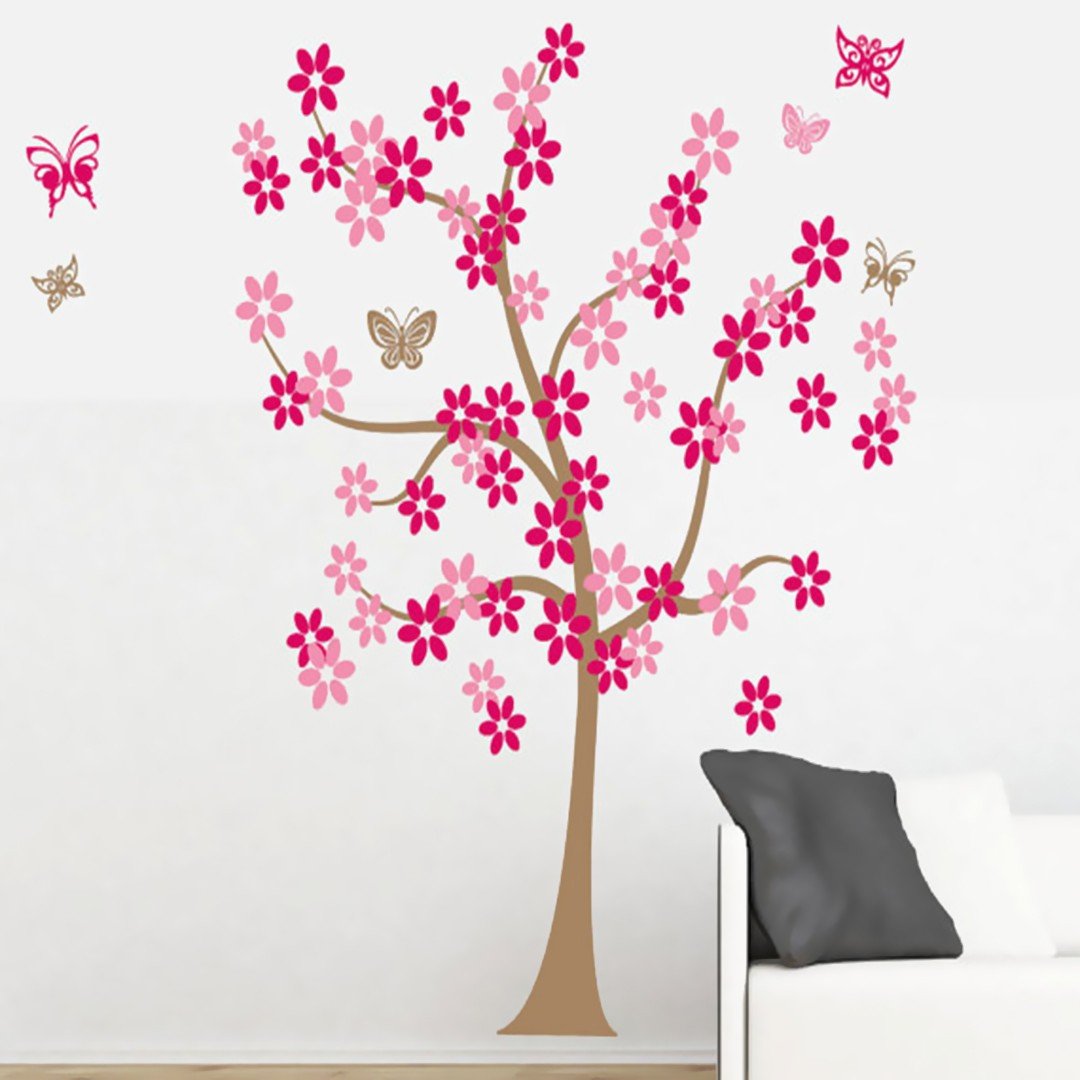 Vinilos decorativos adhesivos infantiles arboles flores mariposas Colombia Bogota Medellin Cali Barranquilla Bucaramanga