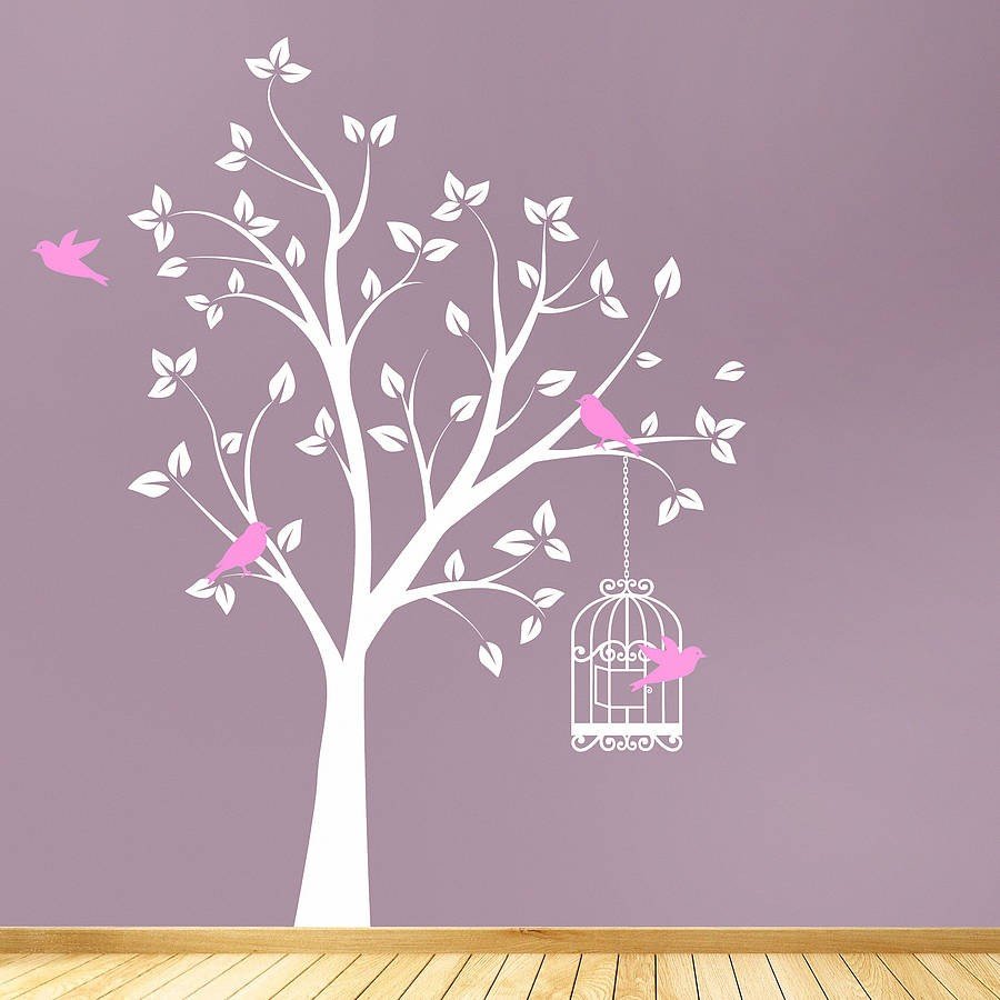 Vinilos adhesivos decorativos árboles pajaros jaulas Colombia Bogota Medellin Cali Barranquilla Bucaramanga Cartagena Ibague