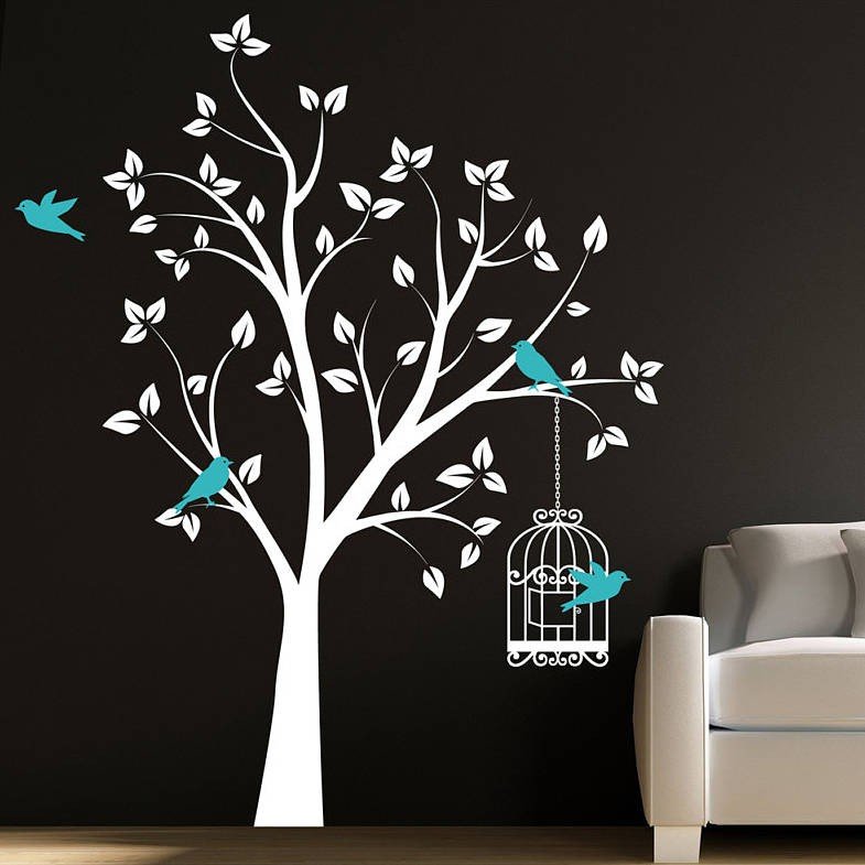 Vinilos adhesivos decorativos árboles pajaros jaulas Colombia Bogota Medellin Cali Barranquilla Bucaramanga Cartagena Ibague