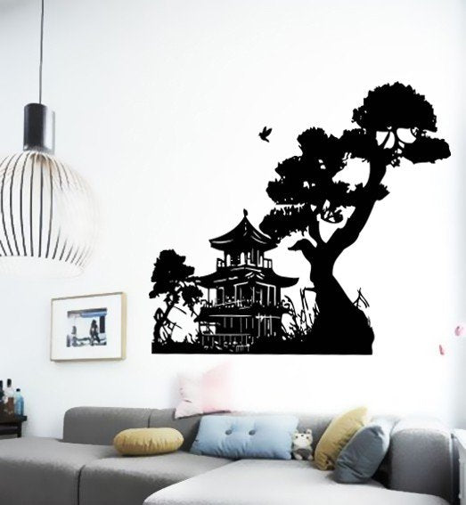 Vinilo Decorativo  Adhesivo Arbol Oriental