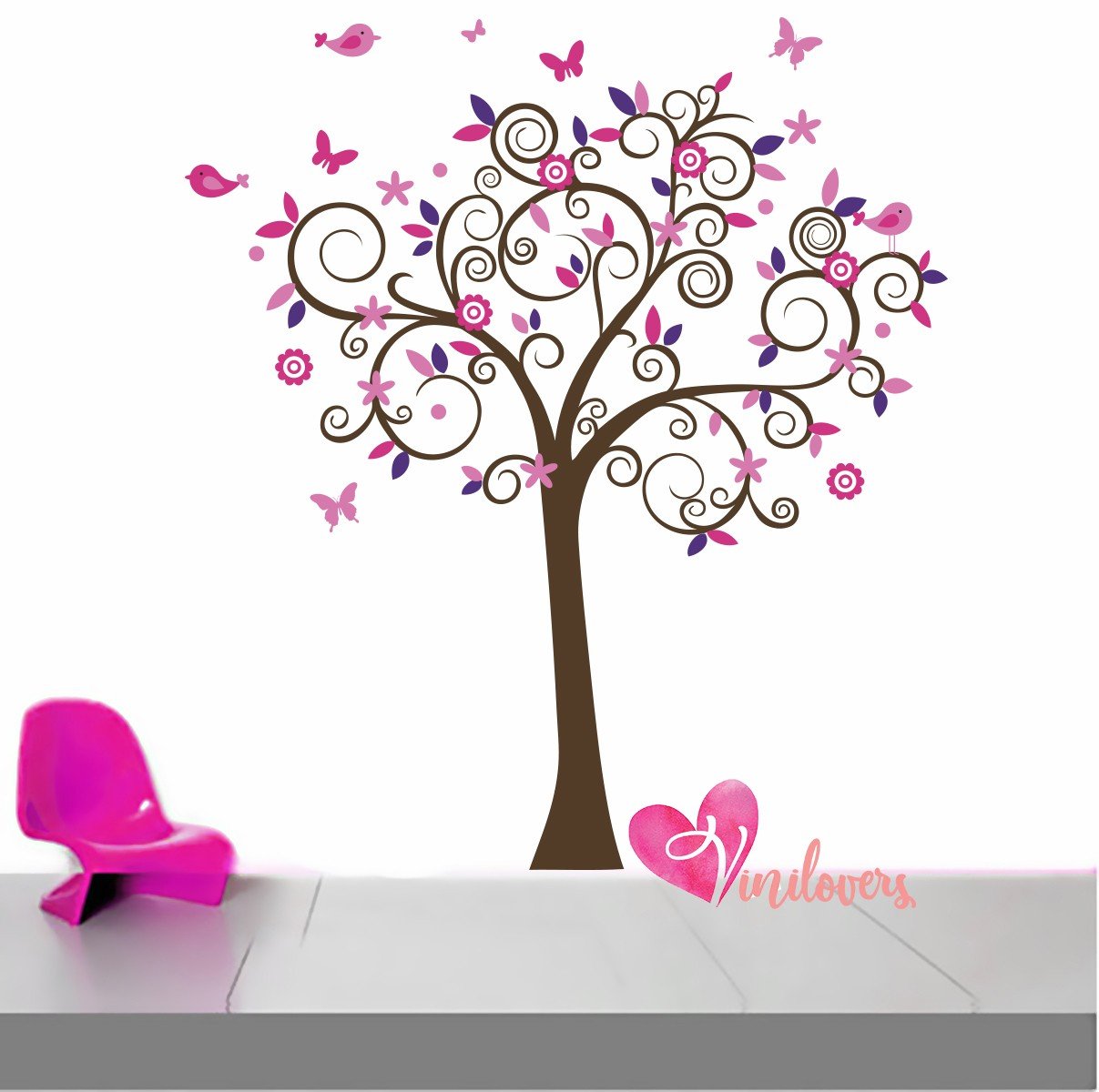 Vinilo Adhesivos infantiles decorativo arboles flores Colombia Bogota Medellin Cali Barranquilla Bucaramanga
