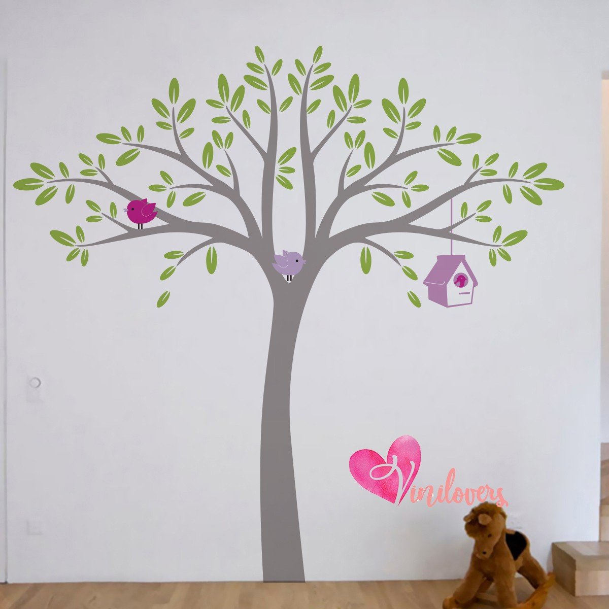 Sticker infantil adhesivo arbol y casita de pajaros Colombia Bogota Medellin Cali Barranquilla Bucaramanga Cartagena Ibague