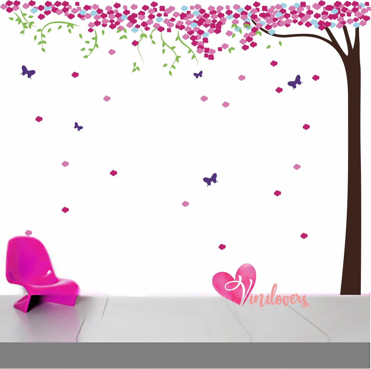 Murales adhesivos flores mariposas bebés adolescentes Colombia Bogota Medellin Cali Barranquilla Bucaramanga Cartagena