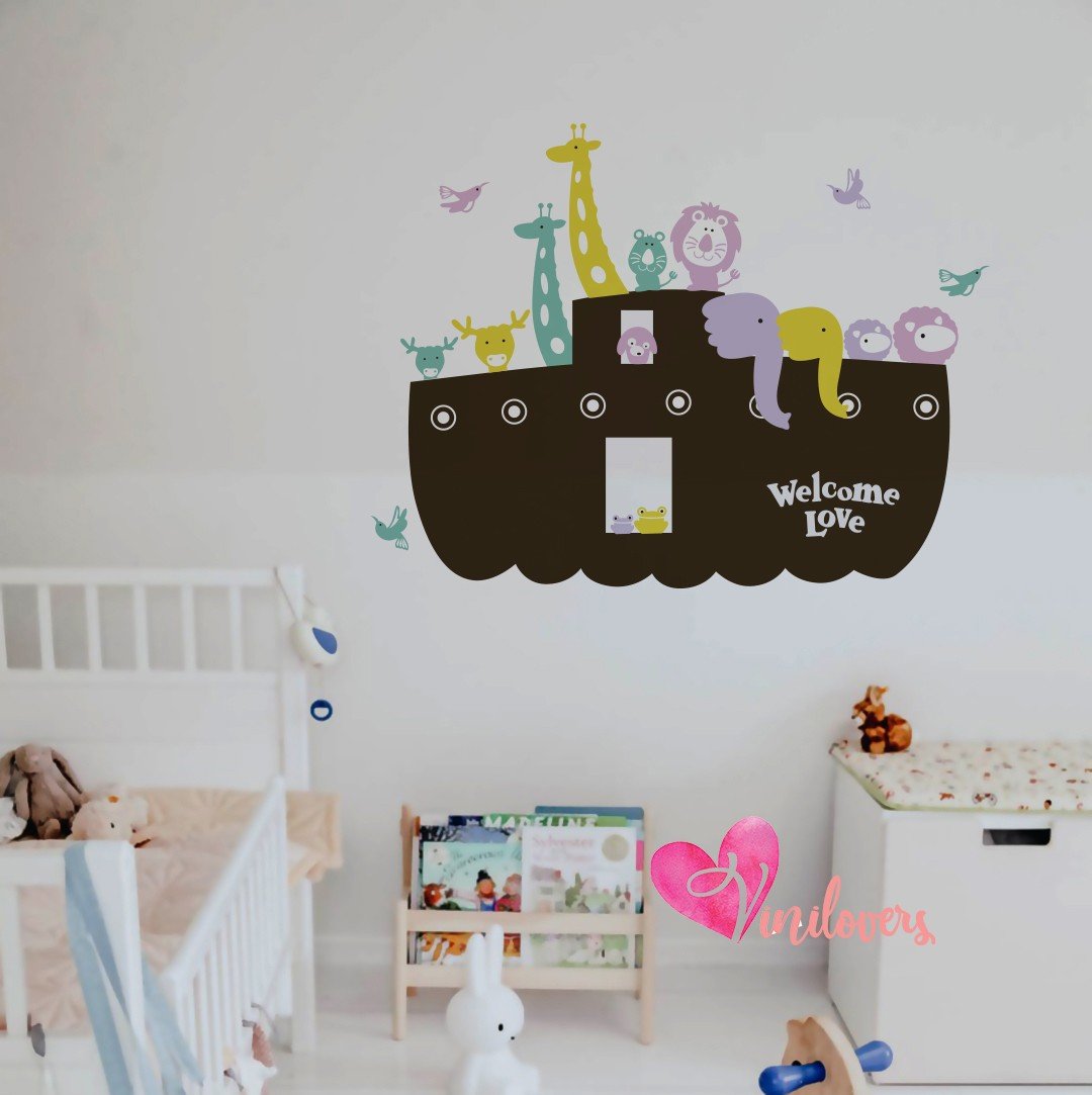 Vinilos decorativos infantiles arca Noe animales decoracion regalos de baby shower Colombia Bogota Medellin Cali Barranquilla
