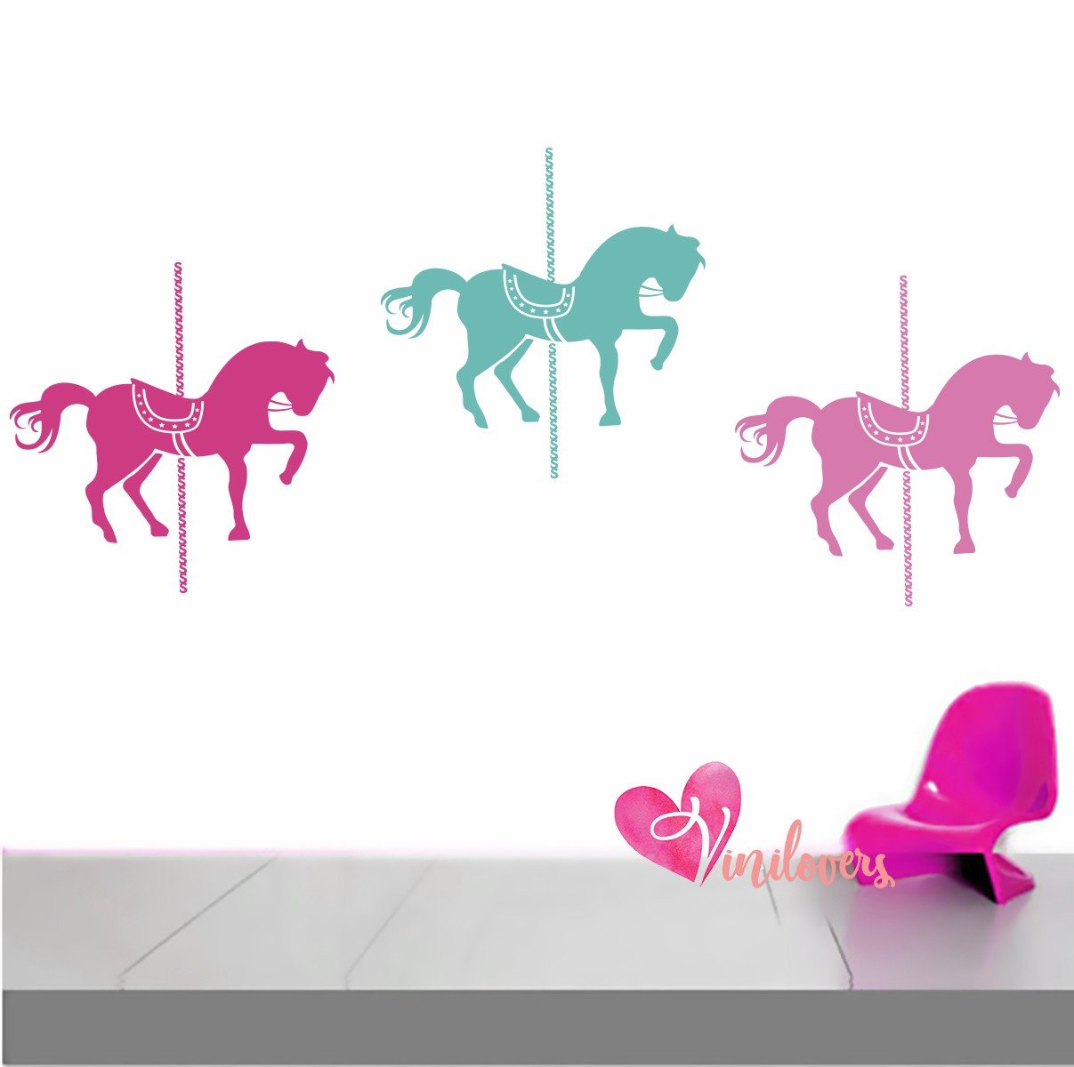 Vinilo infantil caballos adhesivo