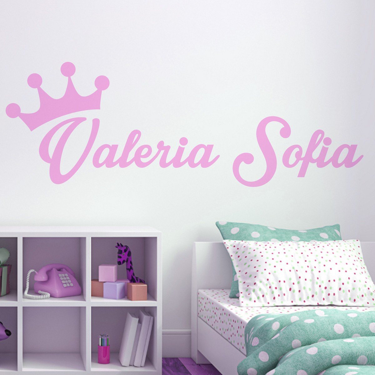 Vinilos adhesivos infantiles coronas nombres Colombia Bogota Medellin Cali Barranquilla Bucaramanga Cartagena Ibague Pereira