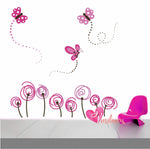 Vinilo Decorativo Adhesivo Flores Con Mariposas