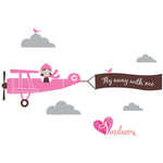 Adhesivos infantiles vinilos decorativos flying avioneta nubes Colombia Bogota Medellin Cali Barranquilla Bucaramanga
