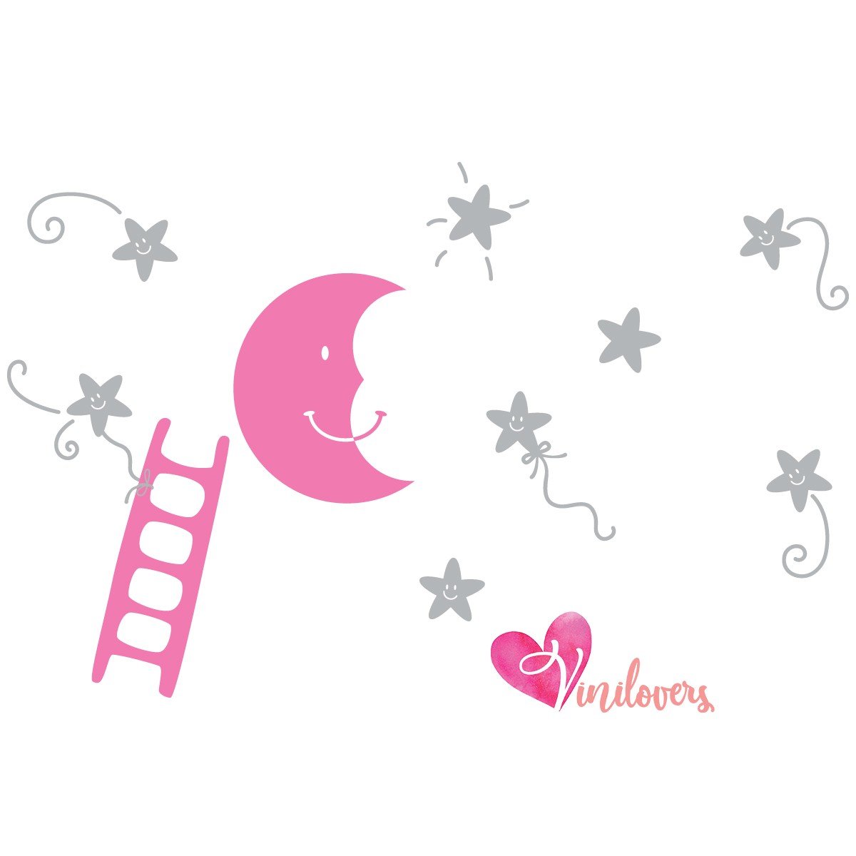 Adhesivos infantiles vinilos decorativos happy moon lunas estrellas Colombia Bogota Medellin Cali Barranquilla Bucaramanga