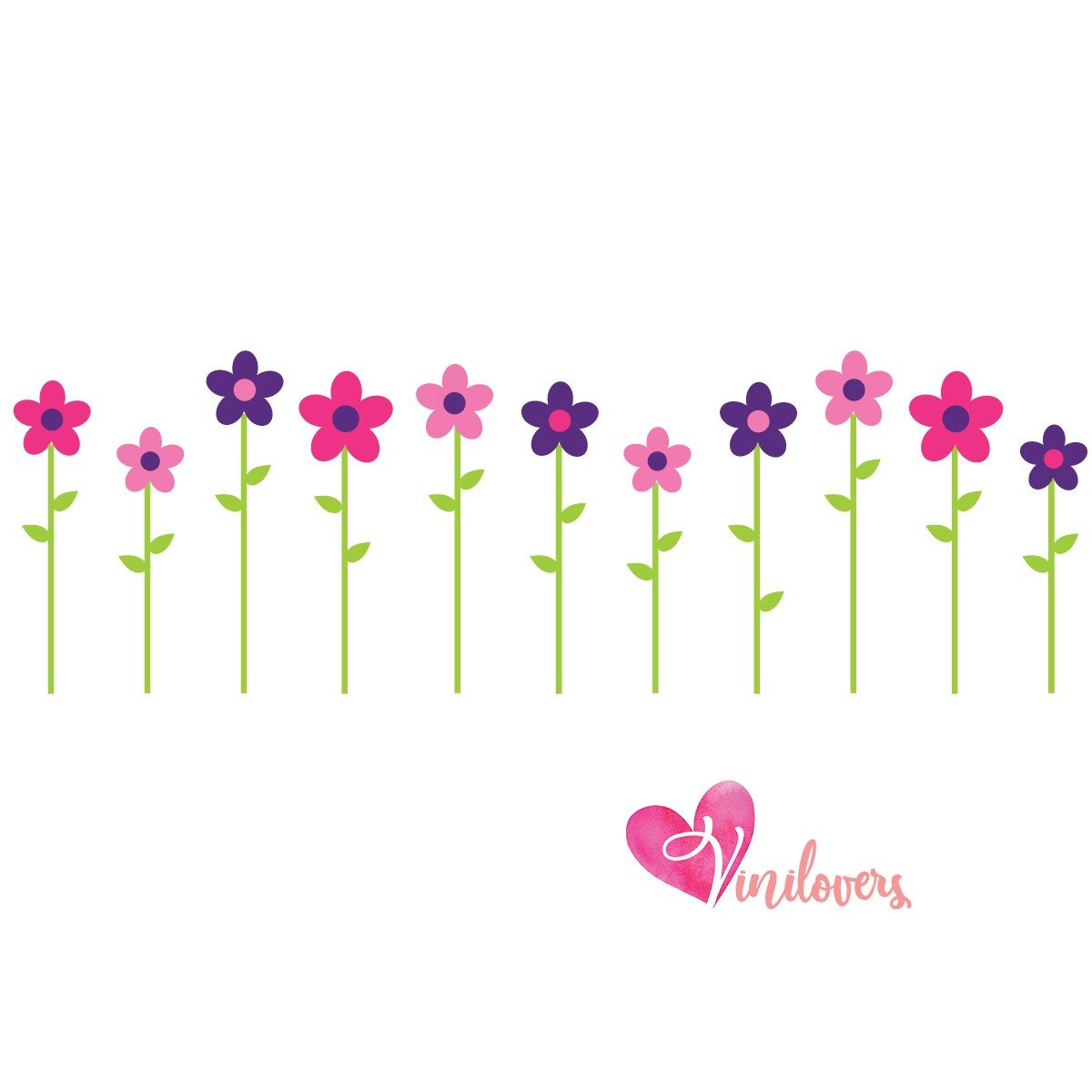 Vinilo Decorativo Adhesivo Jardín De Flores Y Tallos