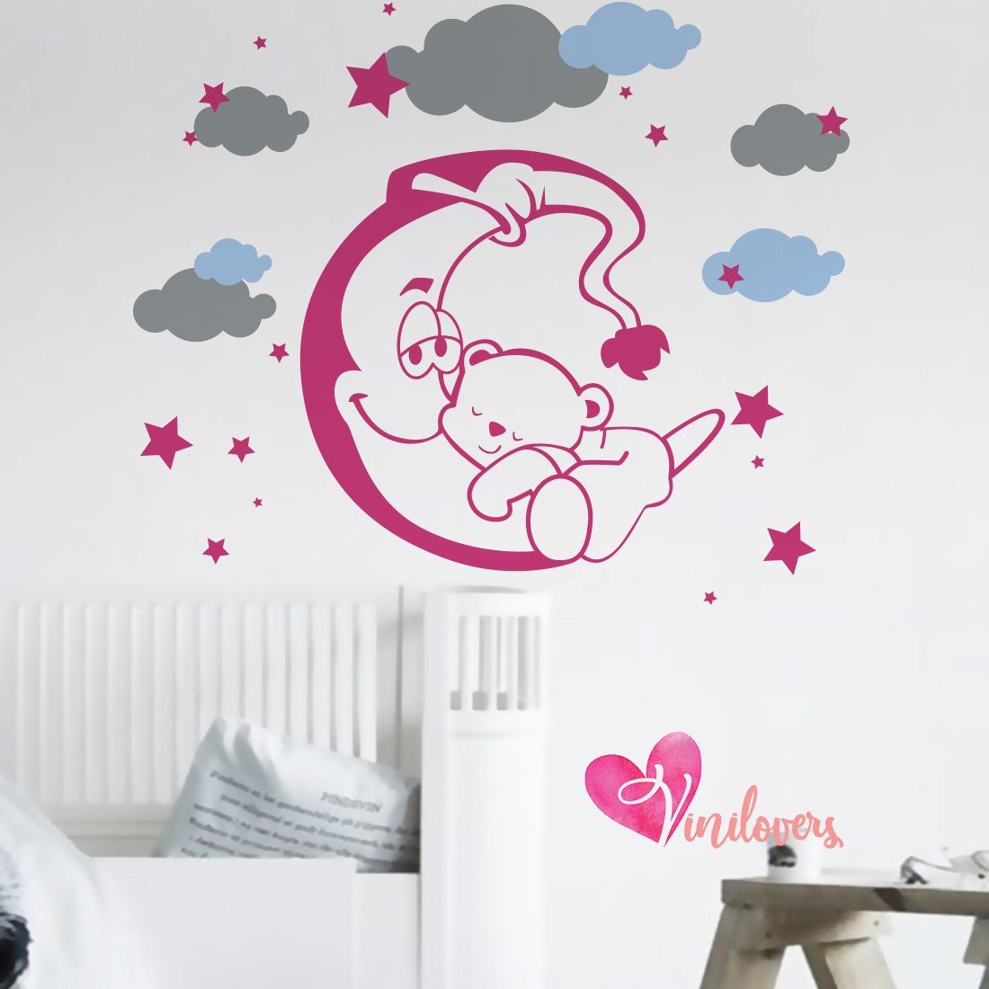Adhesivos infantiles vinilos decorativos lunas osos estrellas nubes Colombia Bogota Medellin Cali Barranquilla Bucaramanga