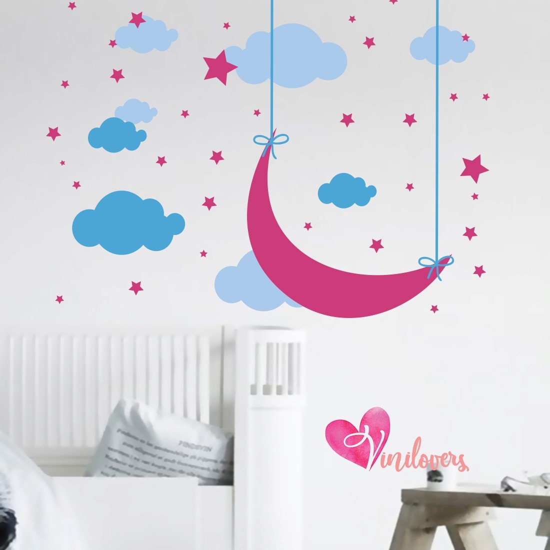 Adhesivos infantiles vinilos decorativos nubes luna estrellas  Colombia Bogota Medellin Cali Barranquilla Bucaramanga Cartagena
