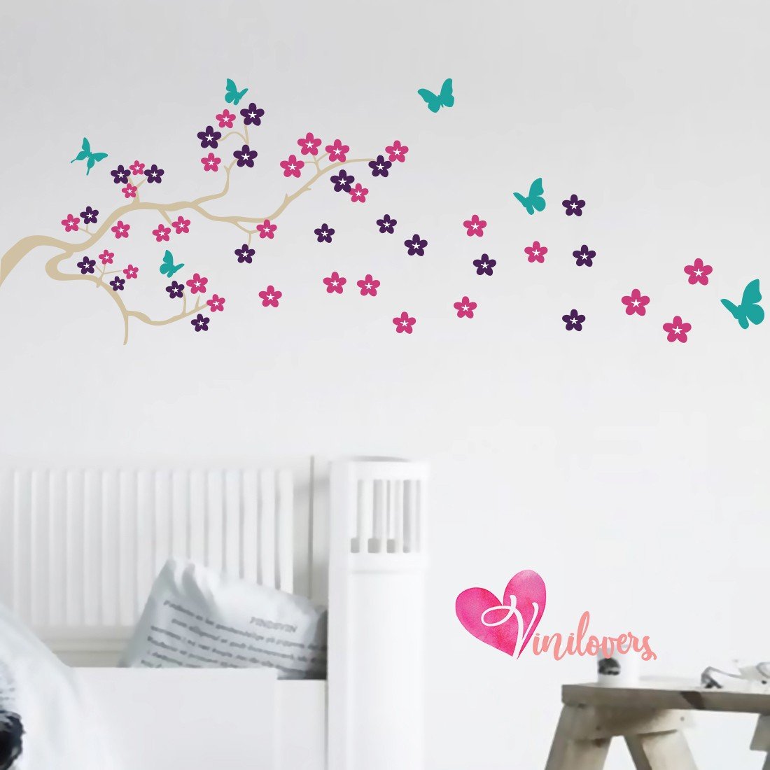 Vinilo Decorativo Adhesivo Mariposas Rama