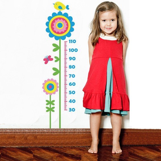 Adhesivos infantiles vinilos decorativos medidor mariposa flor Colombia Bogota Medellin Cali Barranquilla Bucaramanga Cartagena