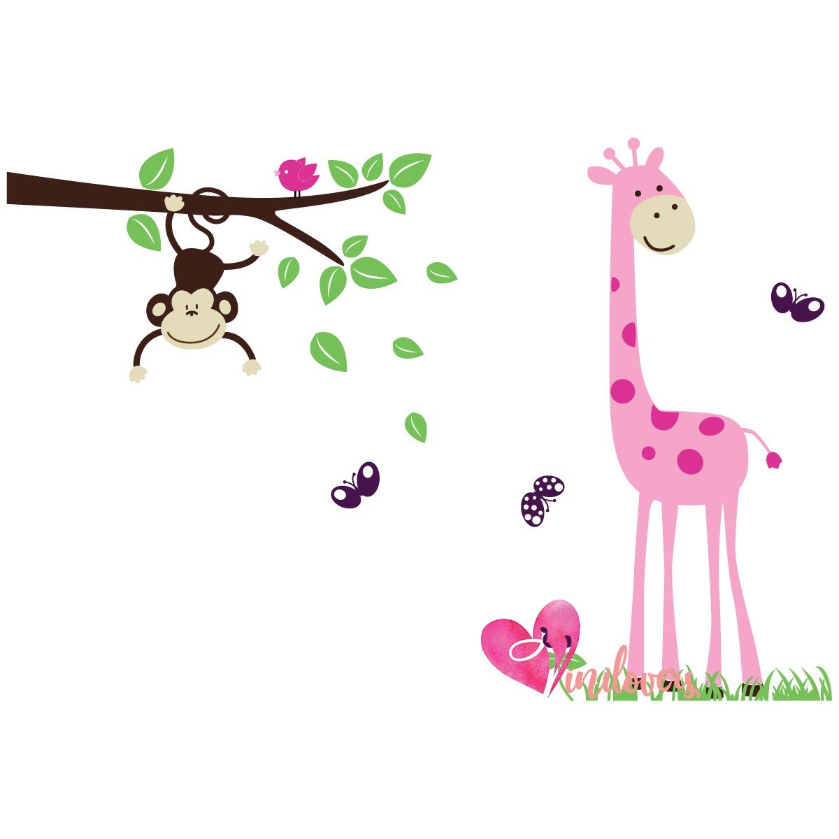 Adhesivos infantiles vinilos decorativos micos jirafas Colombia Bogota Medellin Cali Barranquilla Bucaramanga Cartagena