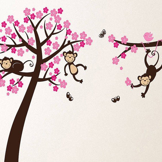 Vinilo Decorativo Adhesivo Monkey Flowers