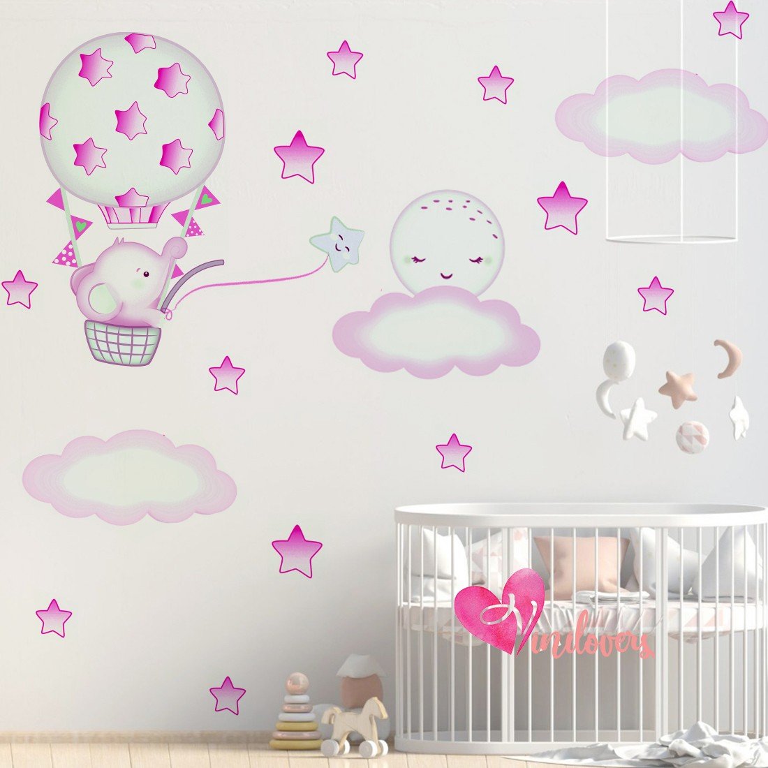 Adhesivos infantiles vinilos  nubes globos elefantes impresos Colombia Bogota Medellin Cali Barranquilla Bucaramanga Cartagena