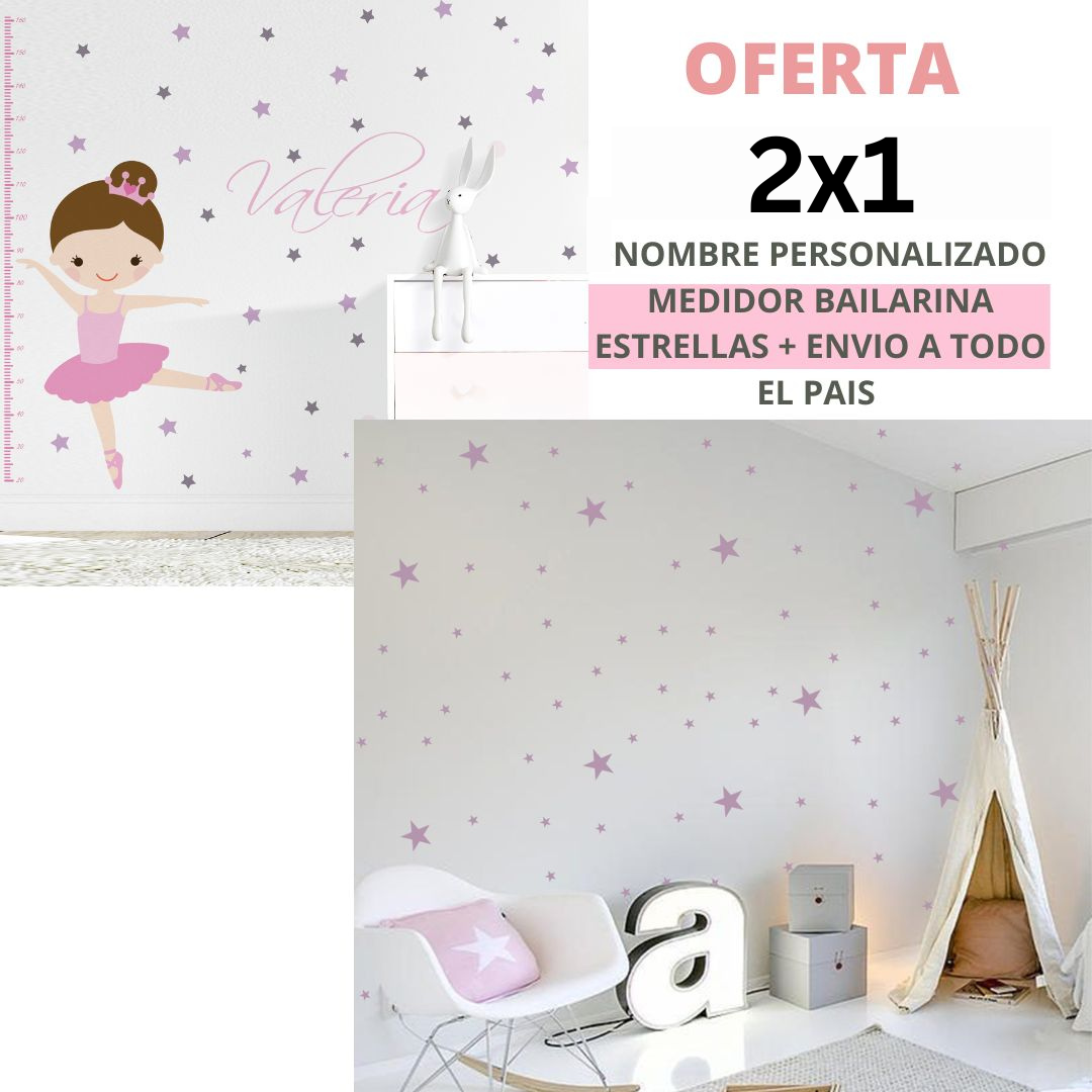Vinilos Adhesivos Kit Bailarina Medidor y Estrellas
