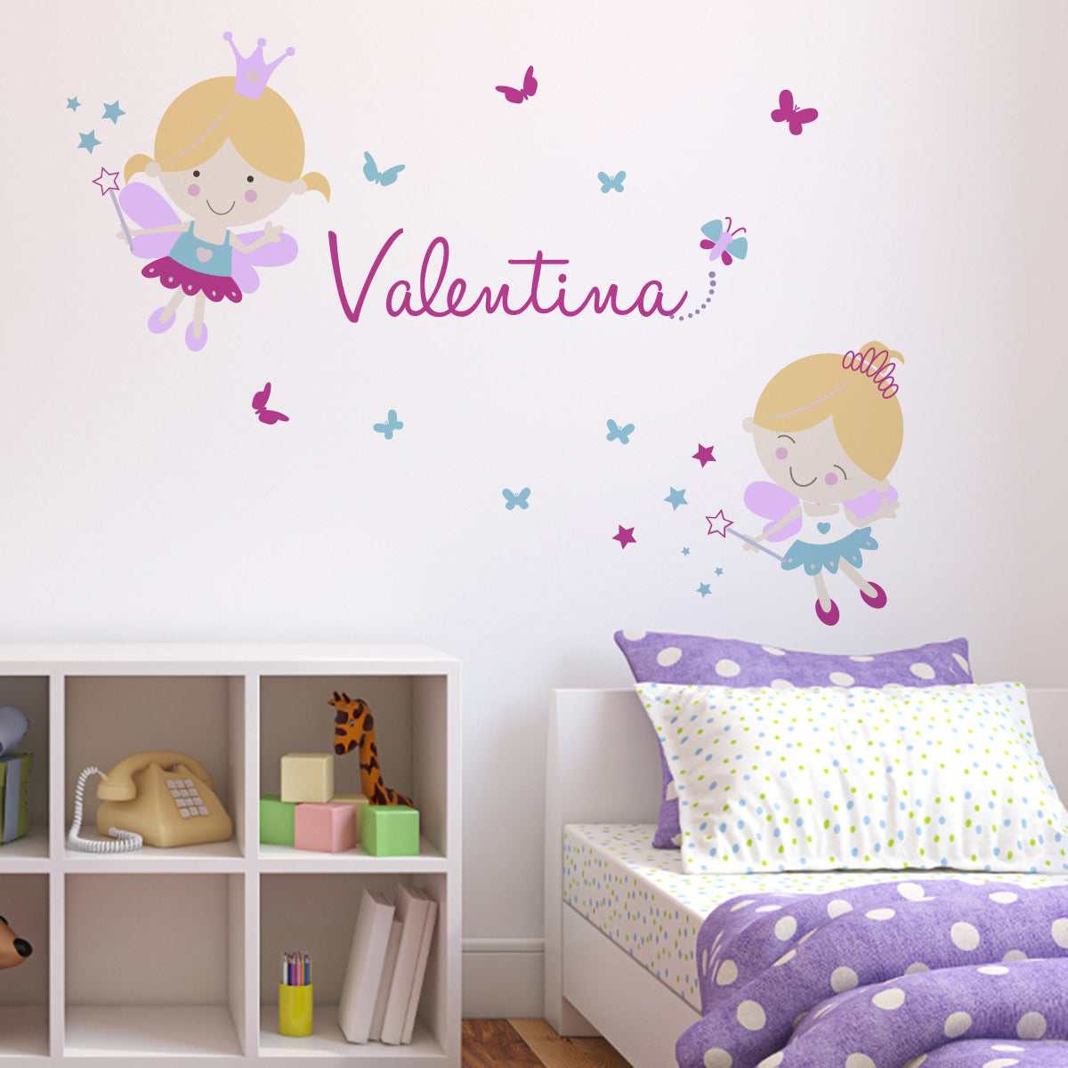 Vinilo Decorativo Adhesivo Nombre Personalizado Y Hadas