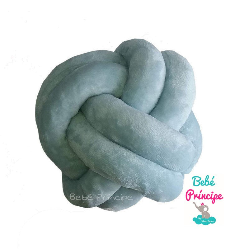 Cojín Nudo Unicolor Balón Decorativo Infantil Azul Nieve