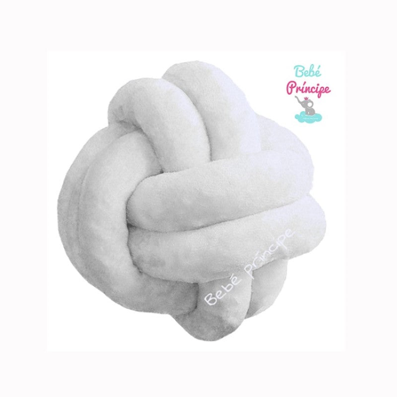 Cojín Nudo Unicolor Balón Decorativo Infantil Blanco