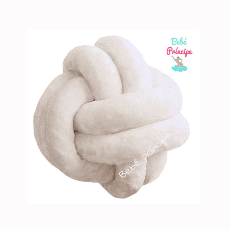 Cojín Nudo Unicolor Balón Decorativo Infantil Crema
